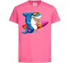 Детская футболка Акула з серфом Ярко-розовый фото