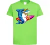 Детская футболка Акула з серфом Лаймовый фото
