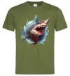 Мужская футболка Зла акула в крові Оливковый фото