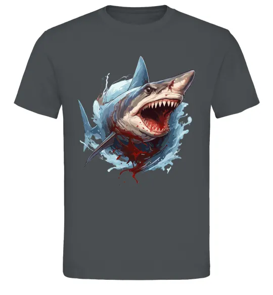 Мужская футболка Зла акула в крові Графит фото