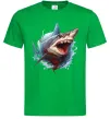 Мужская футболка Зла акула в крові Зеленый фото