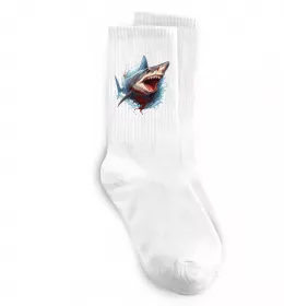 Носки Зла акула в крові Белый фото