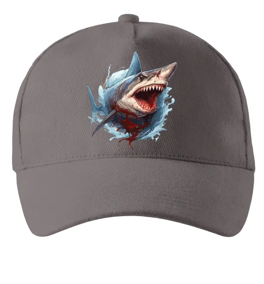 Кепка Зла акула в крові Серый фото