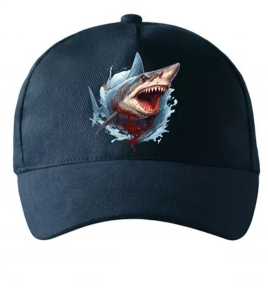 Кепка Зла акула в крові Темно-синий фото