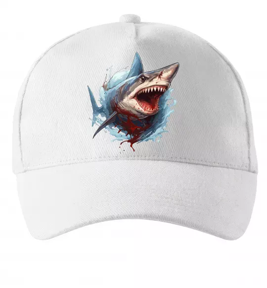 Кепка Зла акула в крові Белый фото