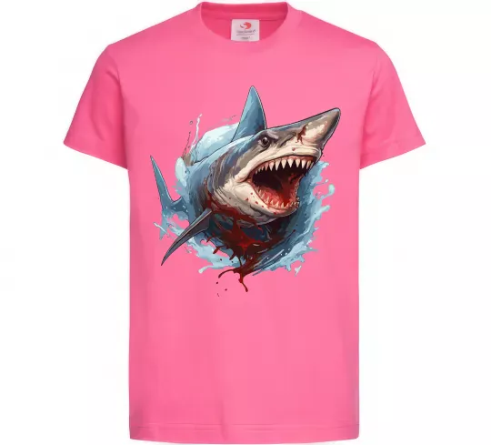 Детская футболка Зла акула в крові Ярко-розовый фото
