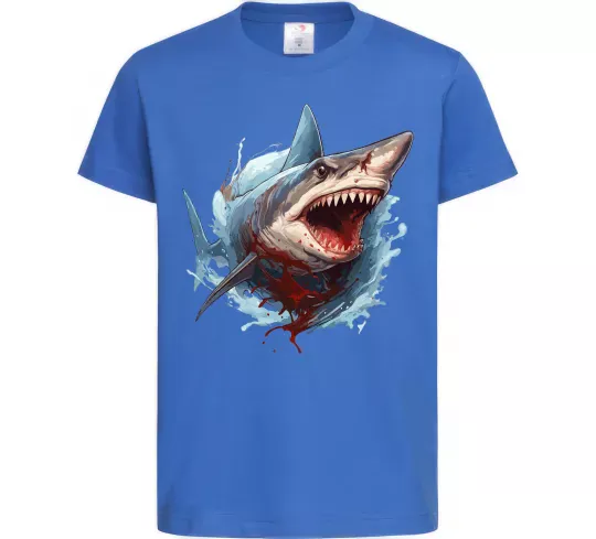 Детская футболка Зла акула в крові Ярко-синий фото
