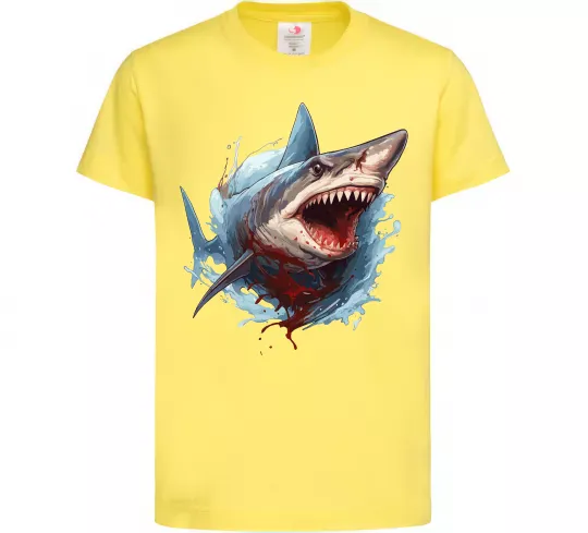 Детская футболка Зла акула в крові Лимонный фото