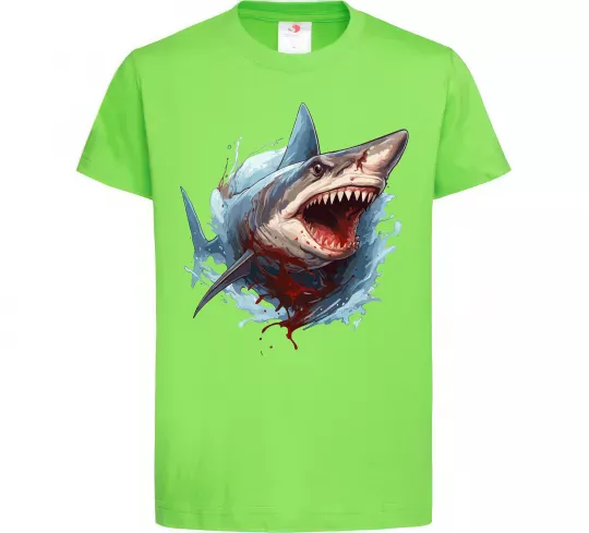 Детская футболка Зла акула в крові Лаймовый фото