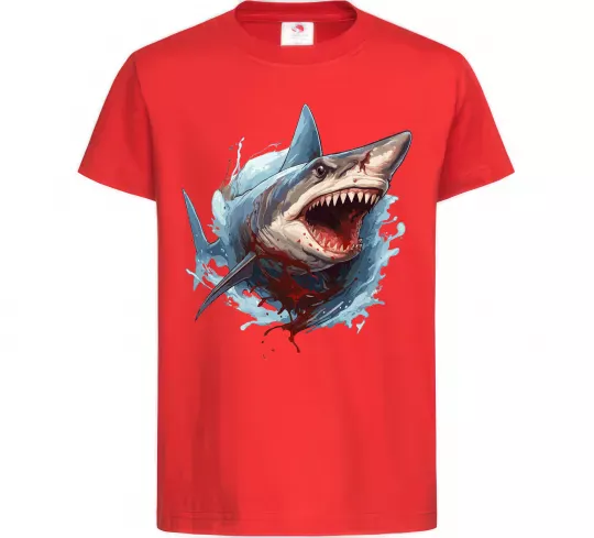 Детская футболка Зла акула в крові Красный фото