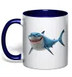 Чашка с цветной ручкой Акула з мультика Глубокий темно-синий фото