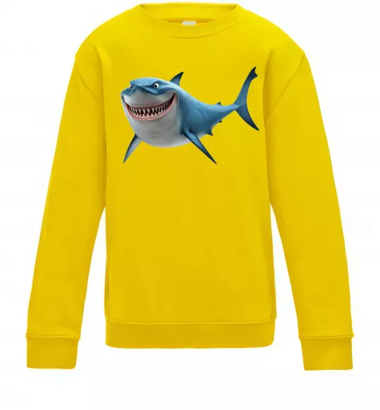 Детский Свитшот Акула з мультика Солнечно желтый фото