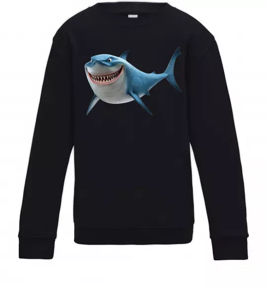 Детский Свитшот Акула з мультика Черный фото