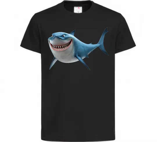 Детская футболка Акула з мультика Черный фото