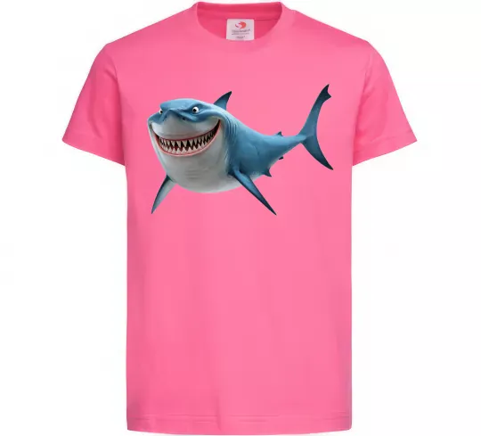 Детская футболка Акула з мультика Ярко-розовый фото