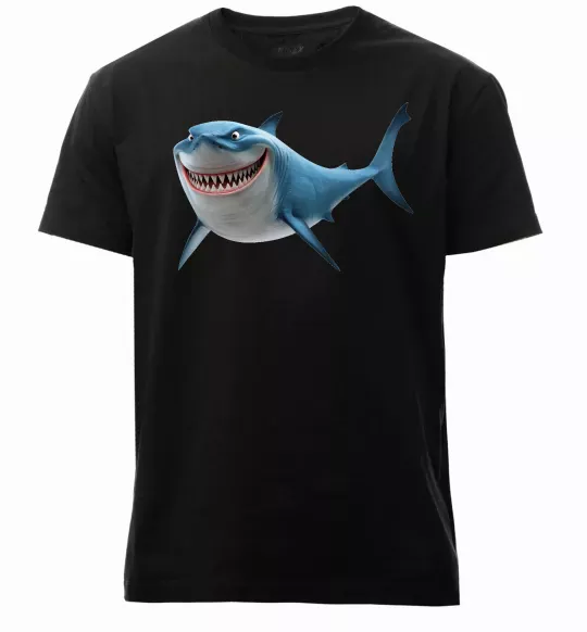 Мужская премиум футболка Акула з мультика Черный фото