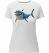 Жіноча преміум футболка Акула з мультика Білий фото