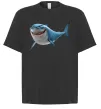 Футболка Оверсайз Акула з мультика Черный фото