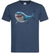 Чоловіча футболка Акула з мультика Темно-синій фото