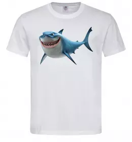Мужская футболка Акула з мультика Белый фото
