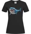 Женская футболка Акула з мультика Черный фото