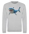 Свитшот Акула з мультика Серый меланж фото