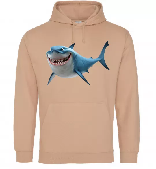 Мужская толстовка (худи) Акула з мультика Песочный фото