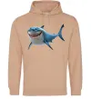 Мужская толстовка (худи) Акула з мультика Песочный фото