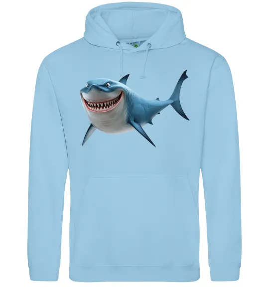 Мужская толстовка (худи) Акула з мультика Голубой фото