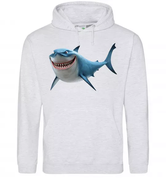 Жіноча толстовка (худі) Акула з мультика Сірий меланж фото