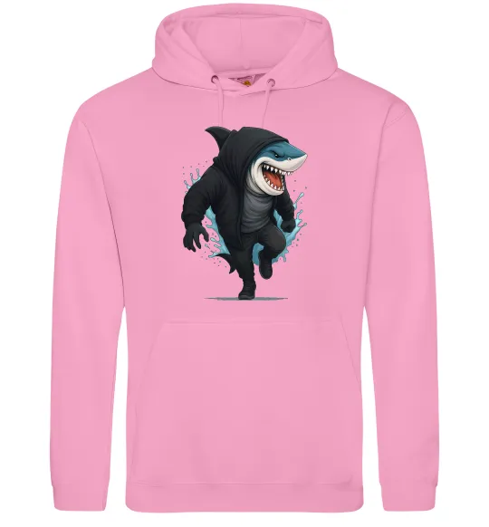 Женская толстовка (худи) Акула в капюшоні Розовый фото