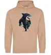 Женская толстовка (худи) Акула в капюшоні Песочный фото
