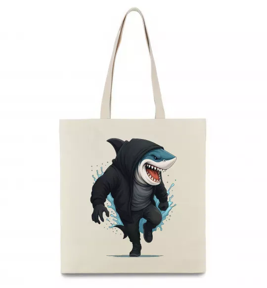 Еко-сумка Акула в капюшоні Бежевий фото