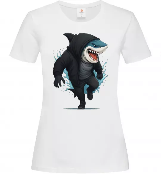 Женская футболка Акула в капюшоні Белый фото