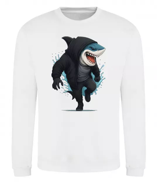 Світшот Акула в капюшоні Білий фото