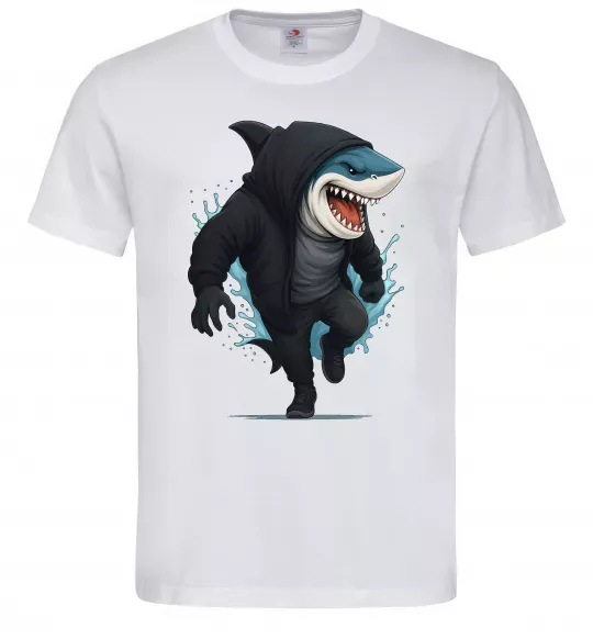 Чоловіча футболка Акула в капюшоні Білий фото