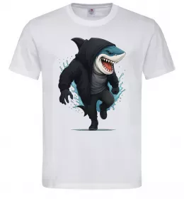 Мужская футболка Акула в капюшоні Белый фото