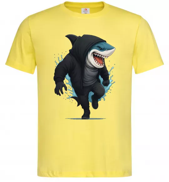Чоловіча футболка Акула в капюшоні Лимонний фото