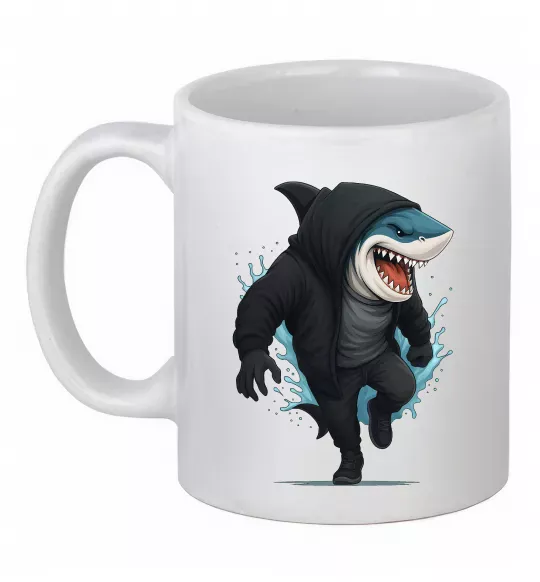 Чашка керамічна Акула в капюшоні Білий фото
