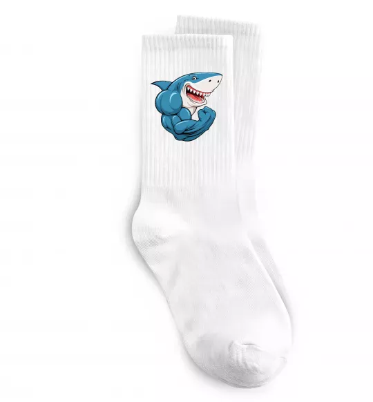 Носки Акула показує біцепс Белый фото