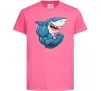 Детская футболка Акула показує біцепс Ярко-розовый фото