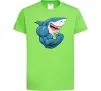Детская футболка Акула показує біцепс Лаймовый фото