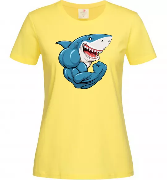 Жіноча футболка Акула показує біцепс Лимонний фото