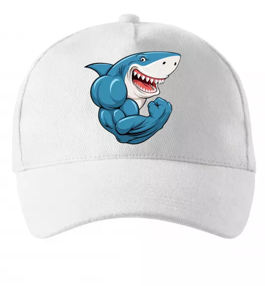 Кепка Акула показує біцепс Белый фото