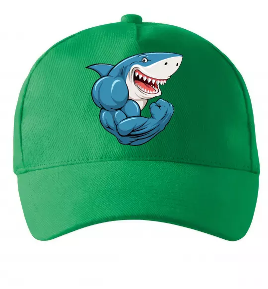 Кепка Акула показує біцепс Зеленый фото