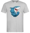 Чоловіча футболка Акула показує біцепс Сірий фото