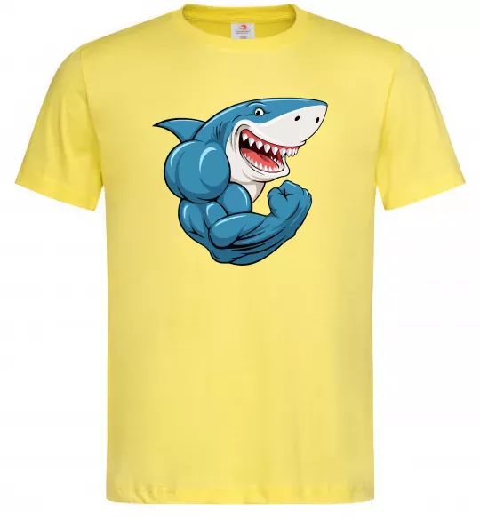 Чоловіча футболка Акула показує біцепс Лимонний фото