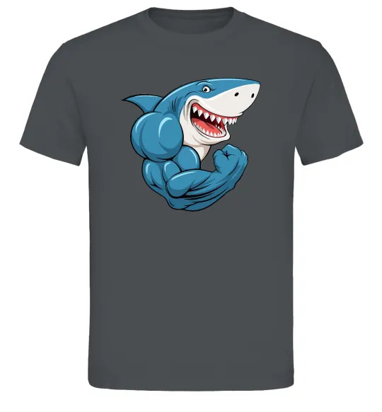 Чоловіча футболка Акула показує біцепс Графіт фото