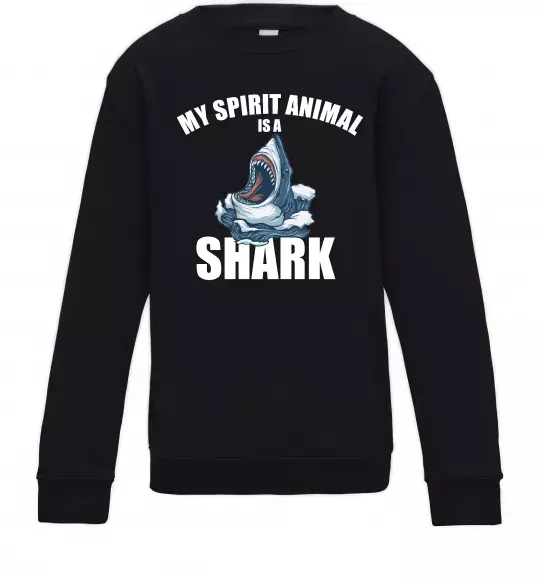 Дитячий світшот Shark is my spirit animal Чорний фото