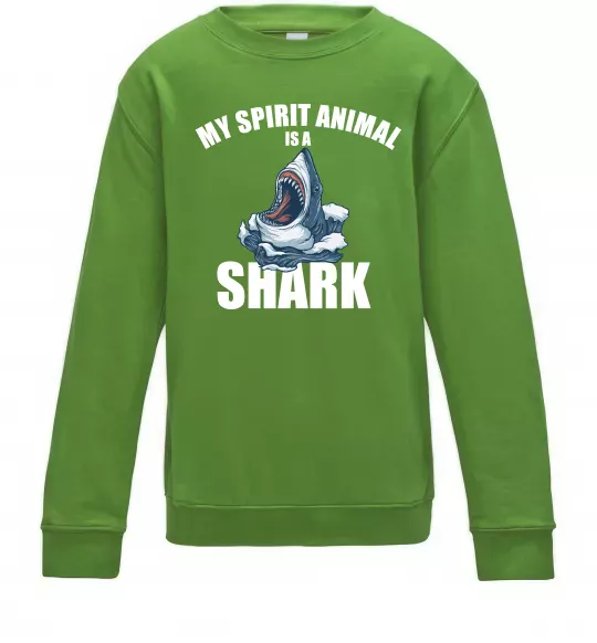 Дитячий світшот Shark is my spirit animal Лаймовий фото